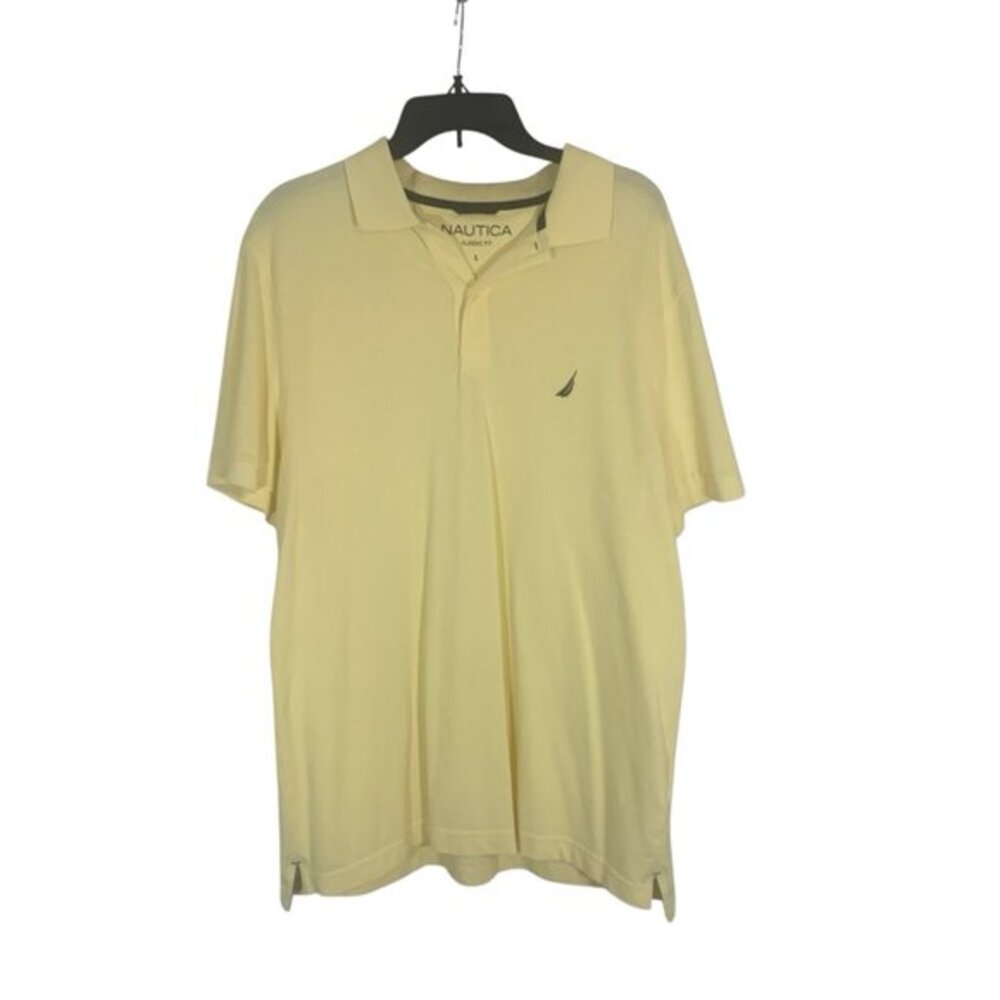 Nautica Yellow Polo Mens Sz Large Shirt